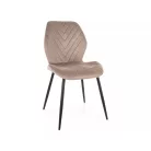Mike bársony szék, matt fekete, sötét bézs