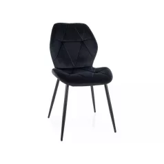 Rick bársonyszék, matt fekete, fekete