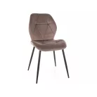 Rick bársonyszék, matt fekete, cappuccino