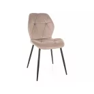 Rick bársonyszék, matt fekete, sötét bézs