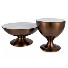   Salsa dohányzóasztal szett, rézfény, matt fehér, márványhatású