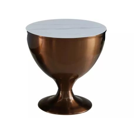 Salsa dohányzóasztal szett, rézfény, matt fehér, márványhatású