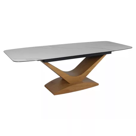 Dolce kerámia asztal, 180X95, tölgy, matt fehér