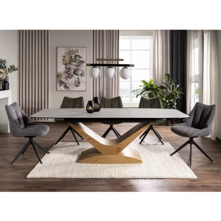 Dolce kerámia asztal, 180X95, tölgy, matt fehér