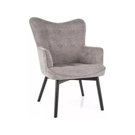 Carmen Raven fotel, matt fekete, világos szürke