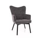 Carmen Raven fotel, matt fekete, szürke