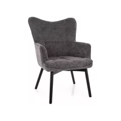 Carmen Raven fotel, matt fekete, szürke