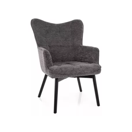 Carmen Raven fotel, matt fekete, szürke
