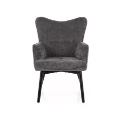 Carmen Raven fotel, matt fekete, szürke