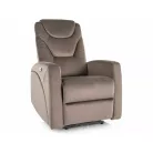 Kronos bársony dönthető fotel, fekete, cappuccino