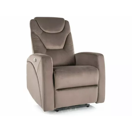 Kronos bársony dönthető fotel, fekete, cappuccino