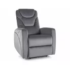 Kronos bársony dönthető fotel, fekete, szürke