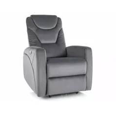 Kronos bársony dönthető fotel, fekete, szürke