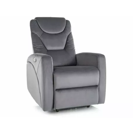 Kronos bársony dönthető fotel, fekete, szürke