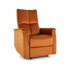 Neptun bársony dönthető fotel, fekete, fahéj