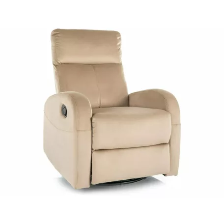 Olimp bársony dönthető fotel, fekete, bézs