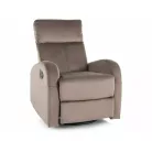 Olimp bársony dönthető fotel, fekete, cappuccino