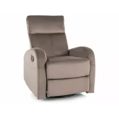 Olimp bársony dönthető fotel, fekete, cappuccino