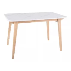 Marcus asztal, 120X75, tölgy, fehér, márványhatású
