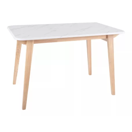Marcus asztal, 120X75, tölgy, fehér, márványhatású