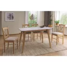 Marcus asztal, 120X75, tölgy, fehér, márványhatású