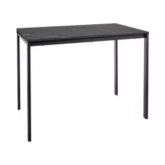 Mario asztal, 100X60, fekete, fekete, márványhatású