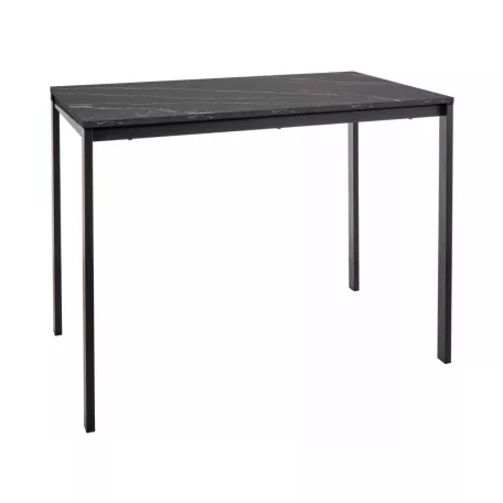 Mario asztal, 100X60, fekete, fekete, márványhatású