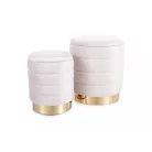 Britta bársony puff (szett), világos bézs