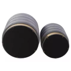 Britta bársony puff (szett), szürke