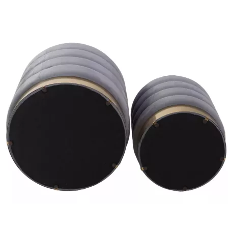 Britta bársony puff (szett), szürke