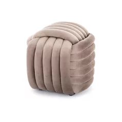 Bruni bársony puff, 45X45, sötét bézs