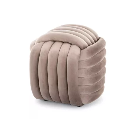 Bruni bársony puff, 45X45, sötét bézs