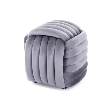 Bruni bársony puff, 45X45, szürke