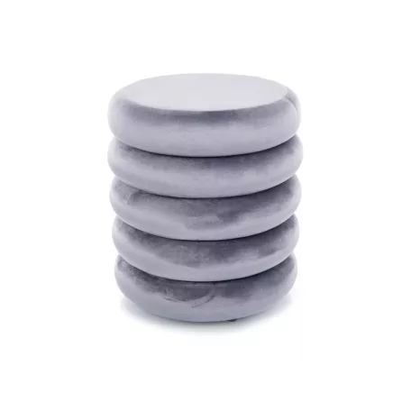 Calvi bársony puff, szürke