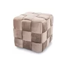 Casel bársony puff, 42X42, sötét bézs