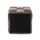 Casel bársony puff, 42X42, sötét bézs