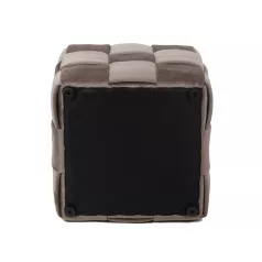 Casel bársony puff, 42X42, sötét bézs