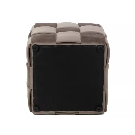 Casel bársony puff, 42X42, sötét bézs