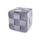 Casel bársony puff, 42X42, szürke