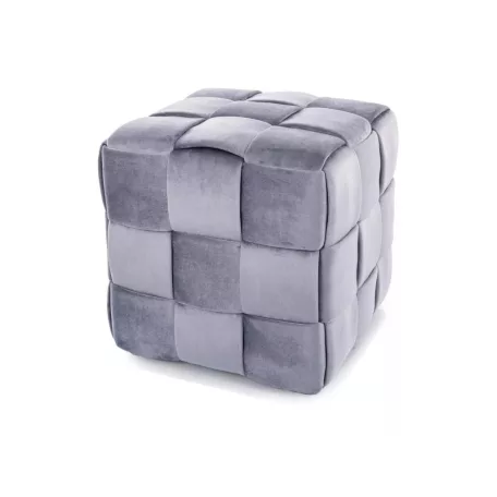 Casel bársony puff, 42X42, szürke