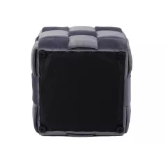 Casel bársony puff, 42X42, szürke