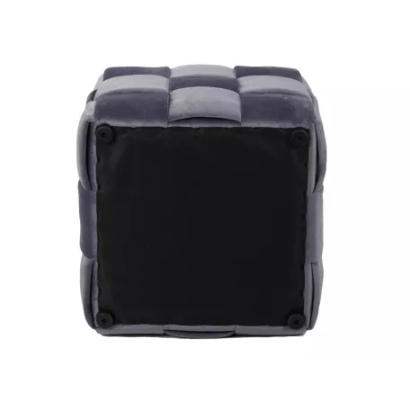 Casel bársony puff, 42X42, szürke