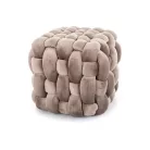 Faris bársony puff, 45X45, sötét bézs
