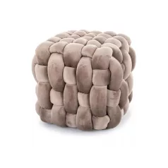 Faris bársony puff, 45X45, sötét bézs