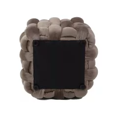 Faris bársony puff, 45X45, sötét bézs