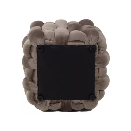 Faris bársony puff, 45X45, sötét bézs