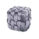 Faris bársony puff, 45X45, szürke