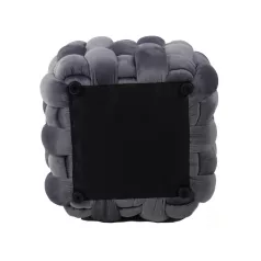 Faris bársony puff, 45X45, szürke