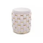 Tiara bársony puff, világos bézs