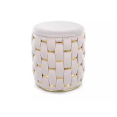 Tiara bársony puff, világos bézs